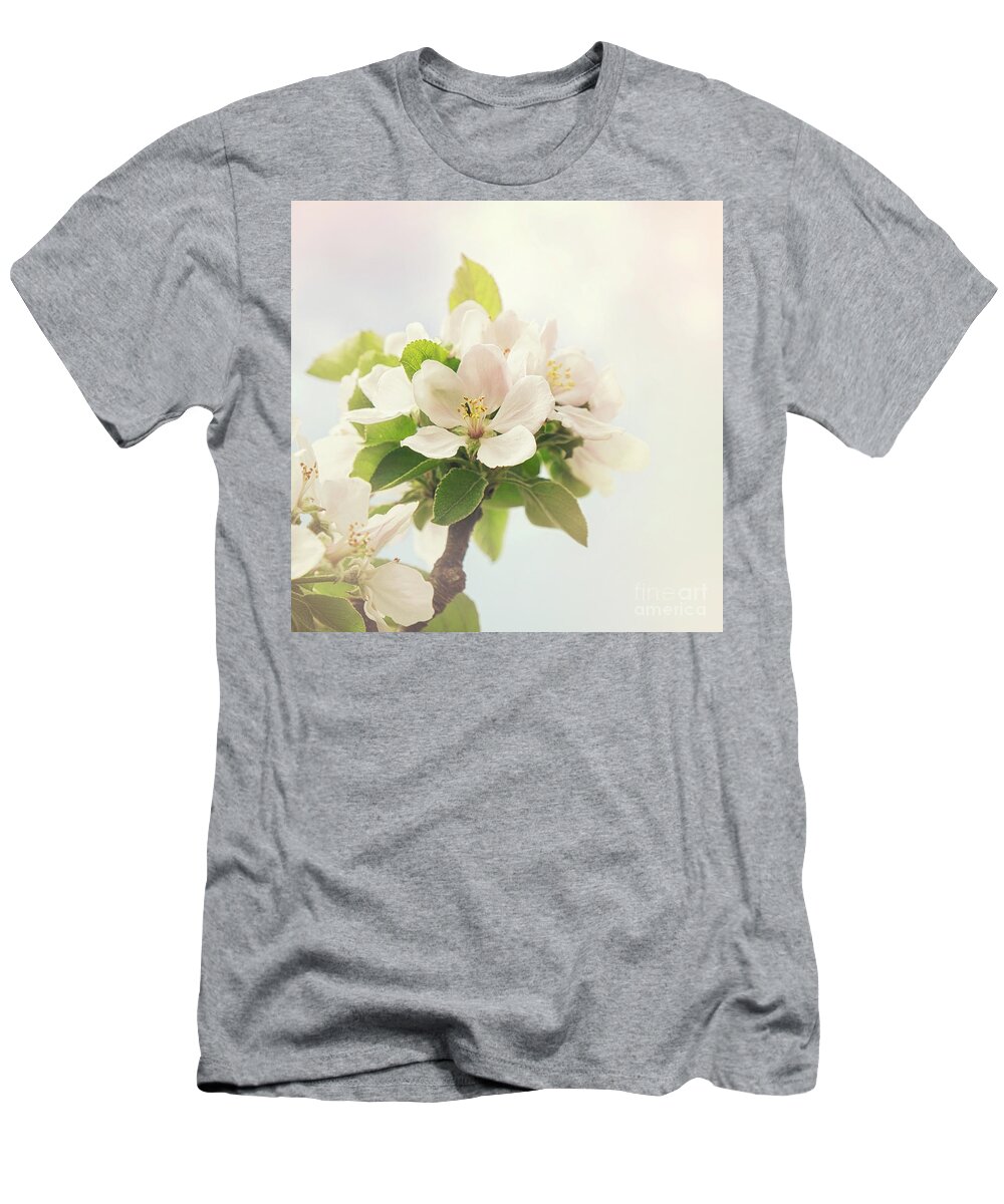 Apple T-Shirt featuring the photograph Apple blossom retro style processing by Jane Rix