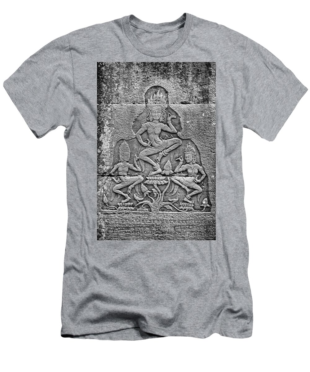 Apsara T-Shirt featuring the photograph Apsaras 3, Angkor, 2014 by Hitendra SINKAR