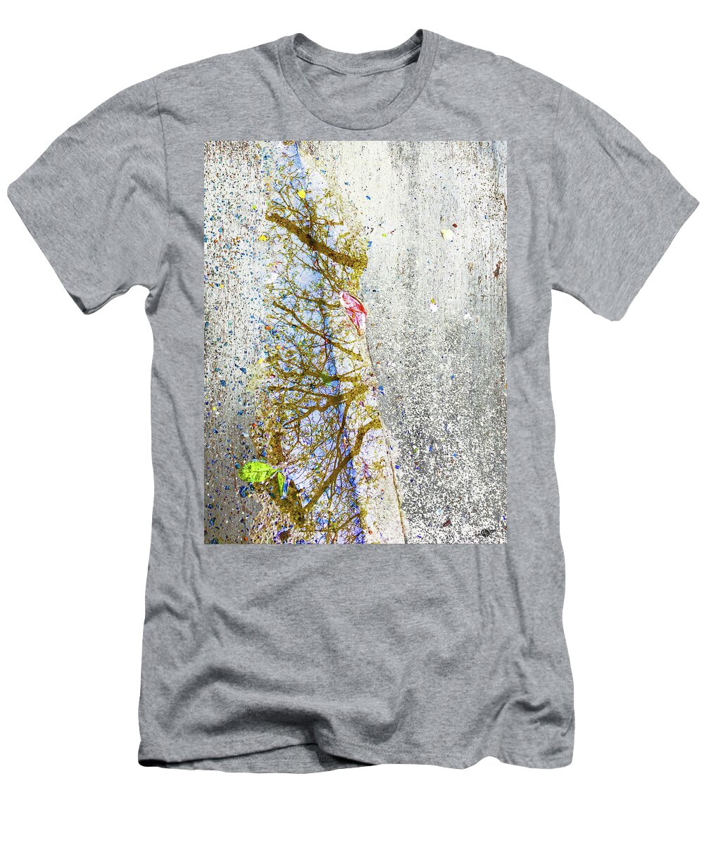 Water T-Shirt featuring the mixed media Aqua Metallic Series Spring by Tony Rubino