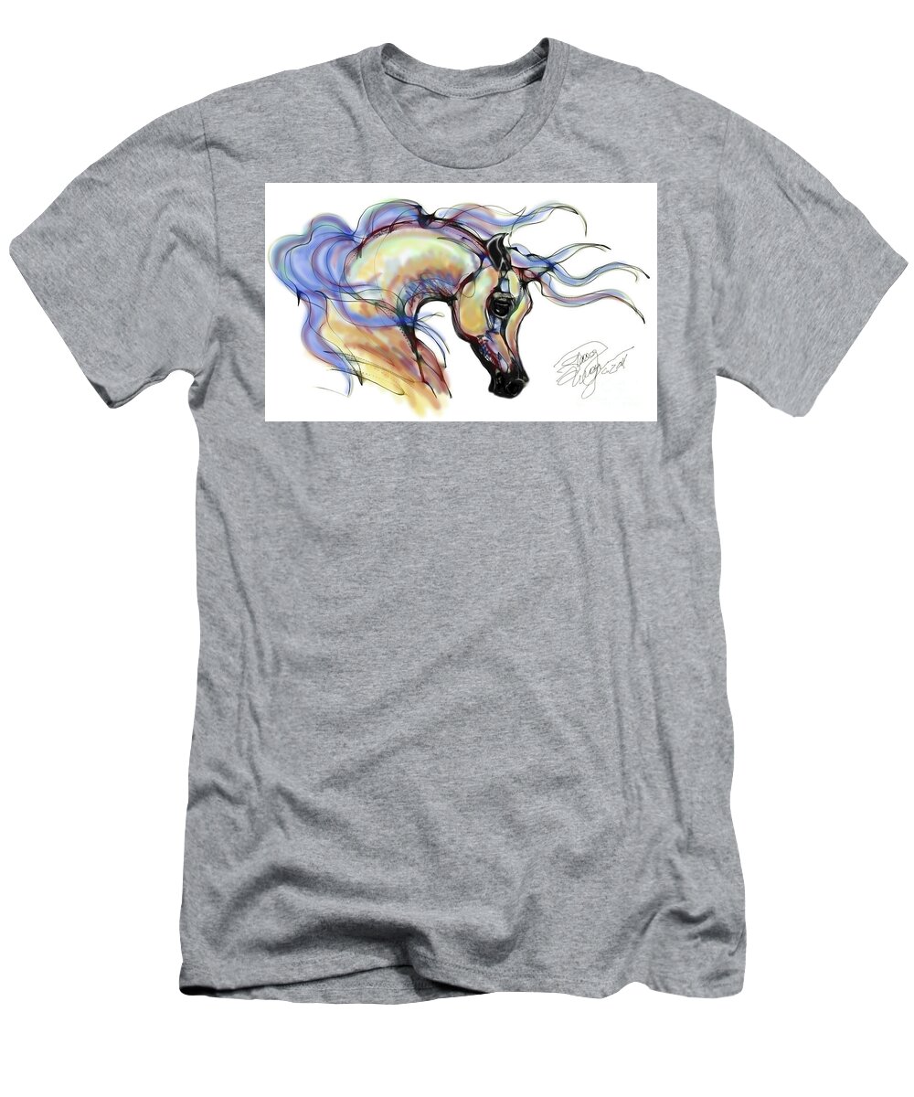 Contemporary T-Shirt featuring the digital art Arabian Mare by Stacey Mayer