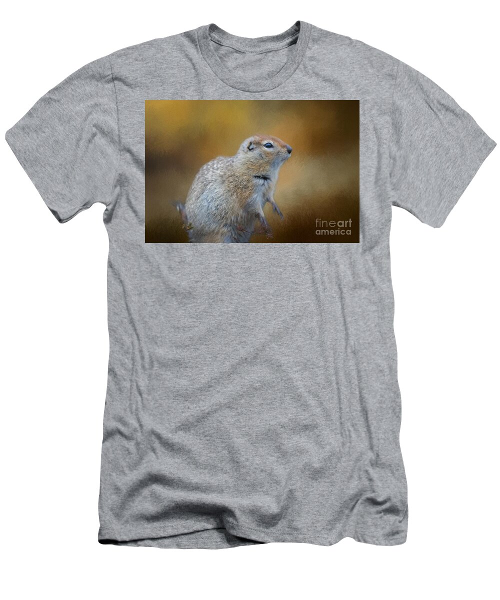 Arctic Ground Squirrel T-Shirt featuring the photograph Arctic Ground Squirrel by Eva Lechner