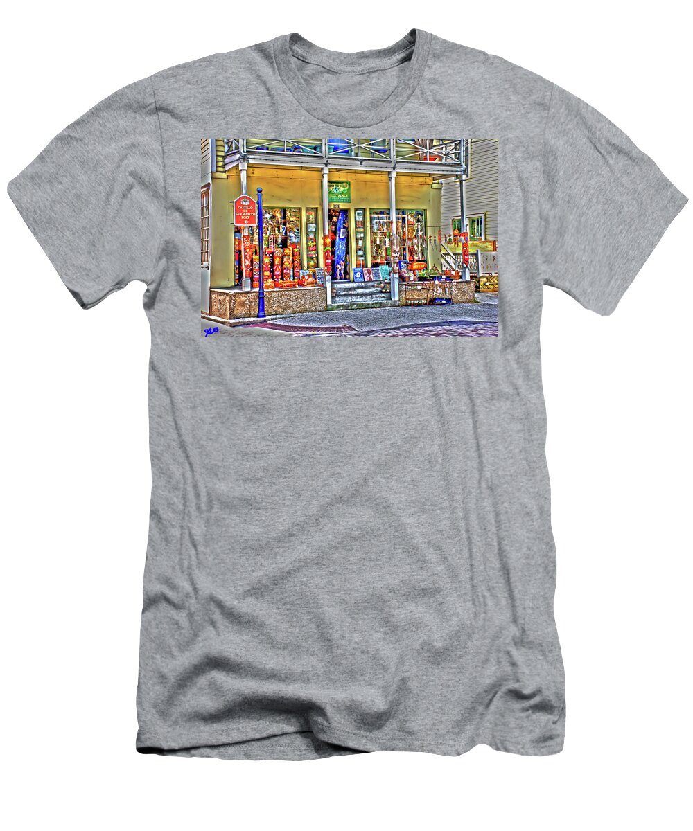 Around The World Marketplace T-Shirt featuring the photograph Around the World Marketplace Saint Augustine by Gina O'Brien