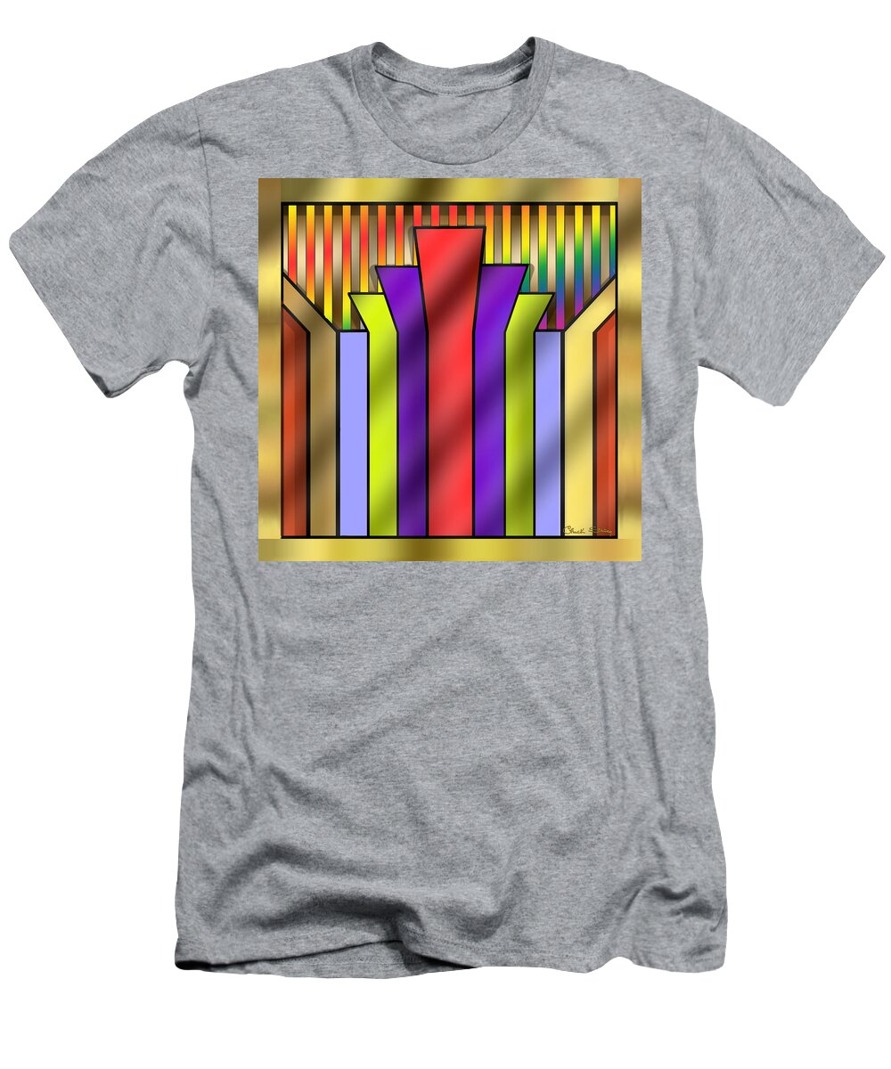 Art Deco 16 A - Chuck Staley T-Shirt featuring the digital art Art Deco 16 A by Chuck Staley