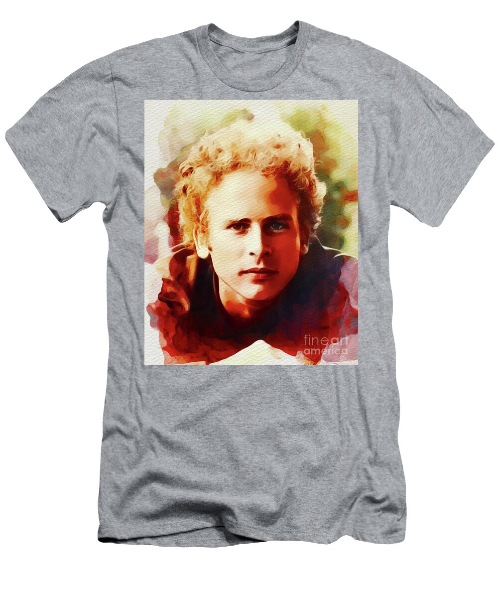 Art T-Shirt featuring the painting Art Garfunkel, Music Legend by Esoterica Art Agency