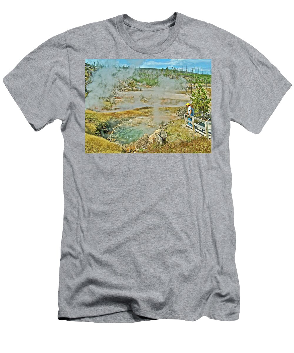 Artist's Paint Pots In Yellowstone National Park T-Shirt featuring the photograph Artist's Paint Pots in Yellowstone National Park, Wyoming by Ruth Hager