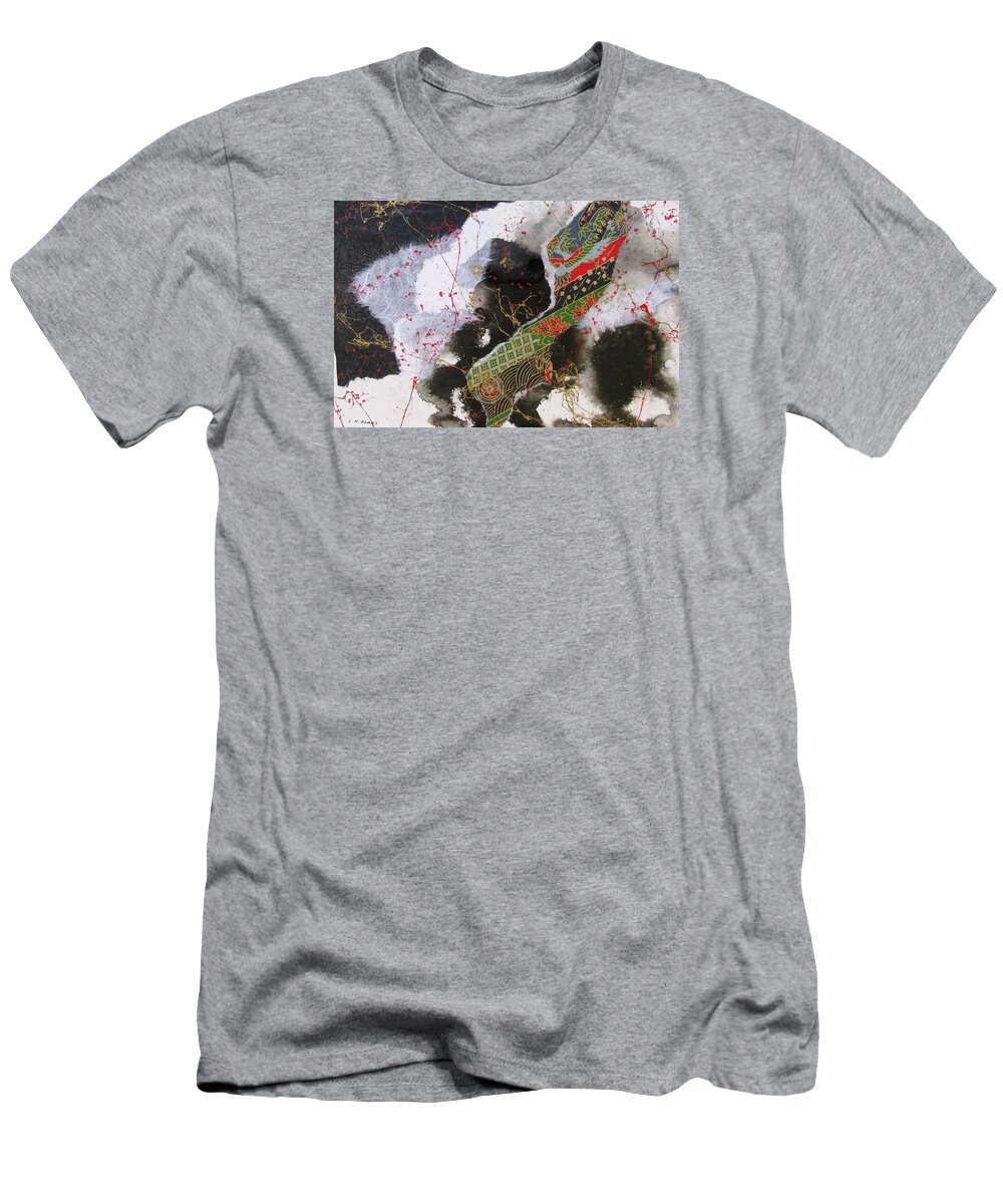 Abstract T-Shirt featuring the painting Asian Collage by Louise Adams