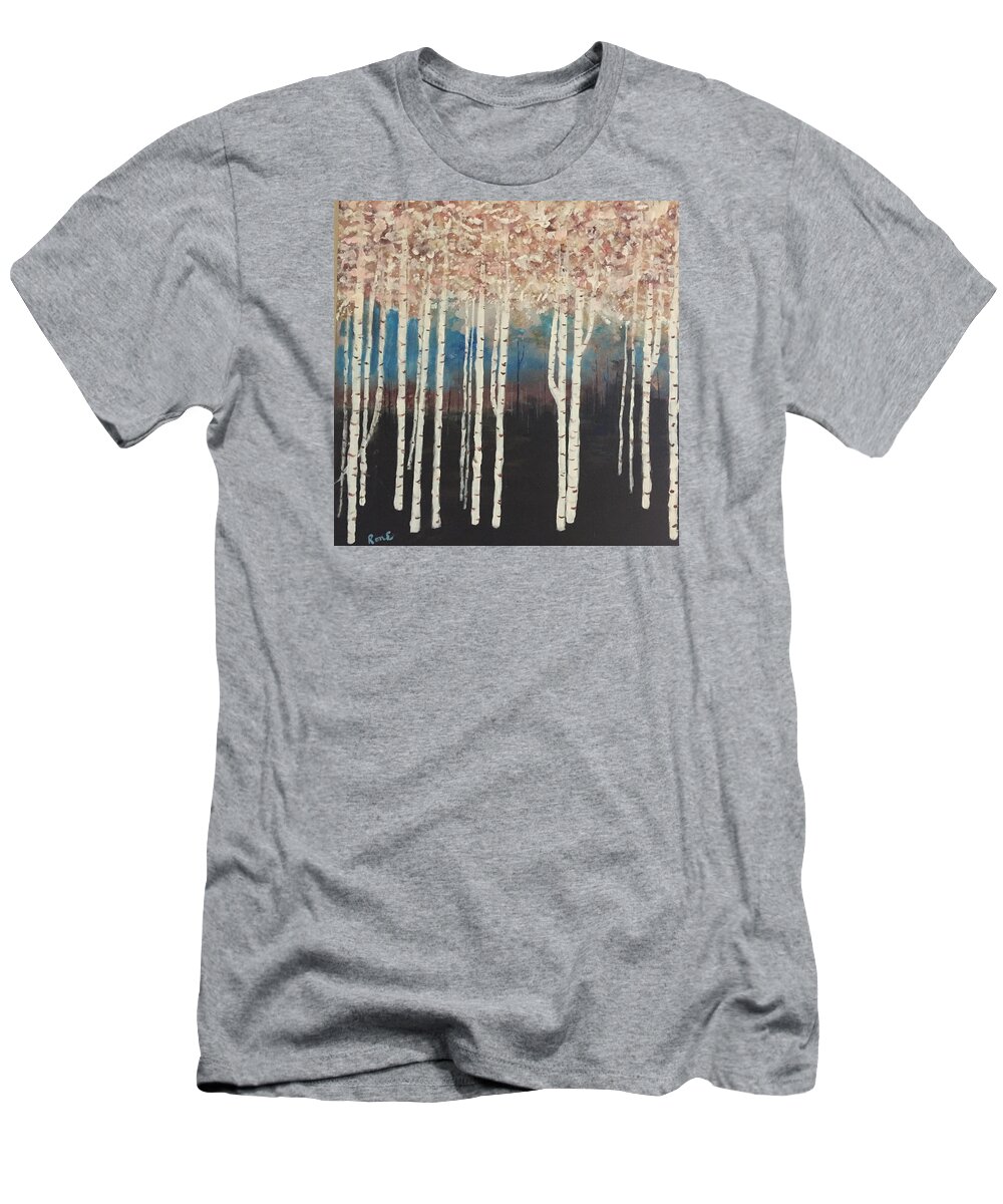 Aspen T-Shirt featuring the painting Aspen Sunset by Ronnie Egerton