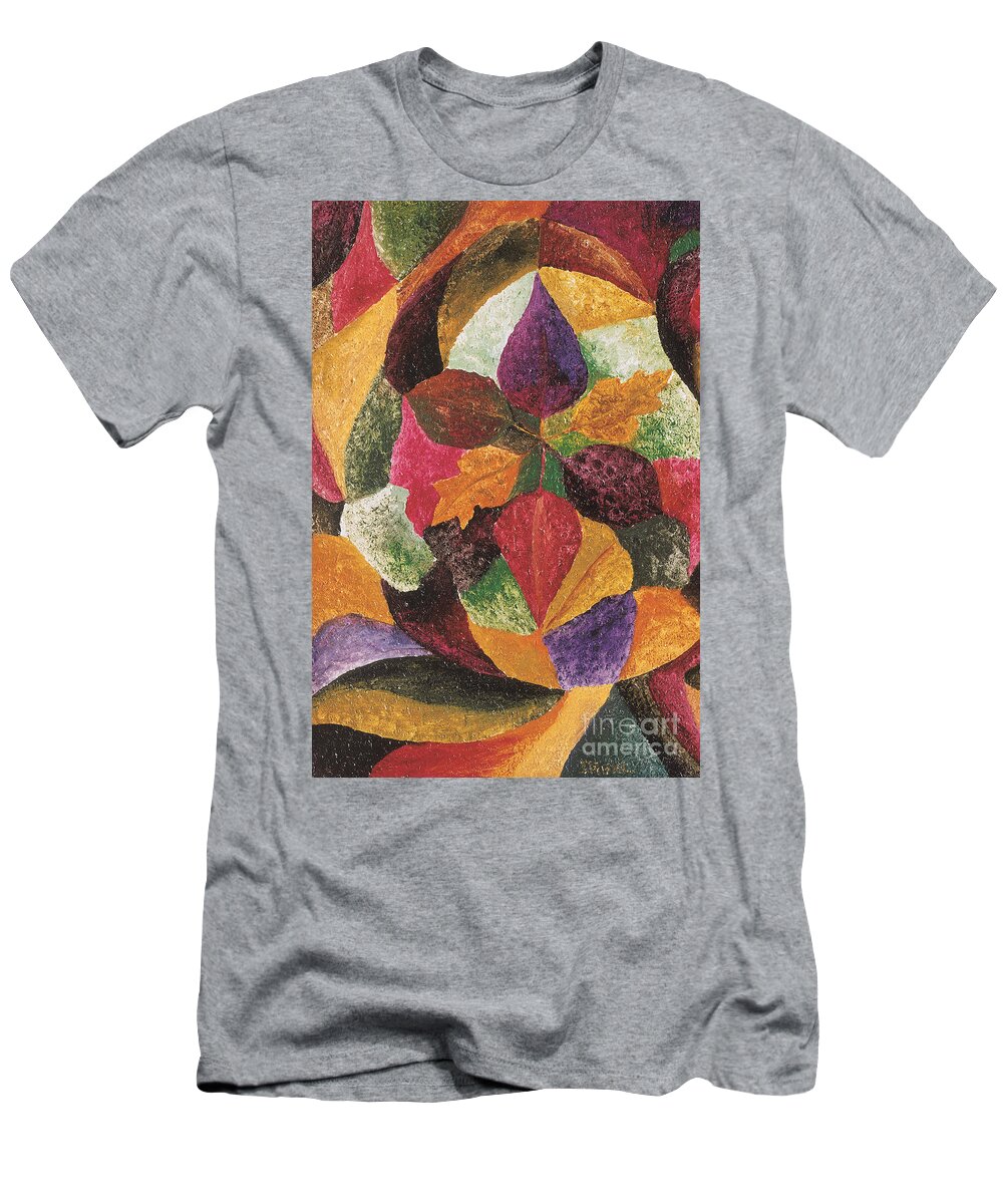 Autumn T-Shirt featuring the painting Autumn Leaves I by Ikahl Beckford