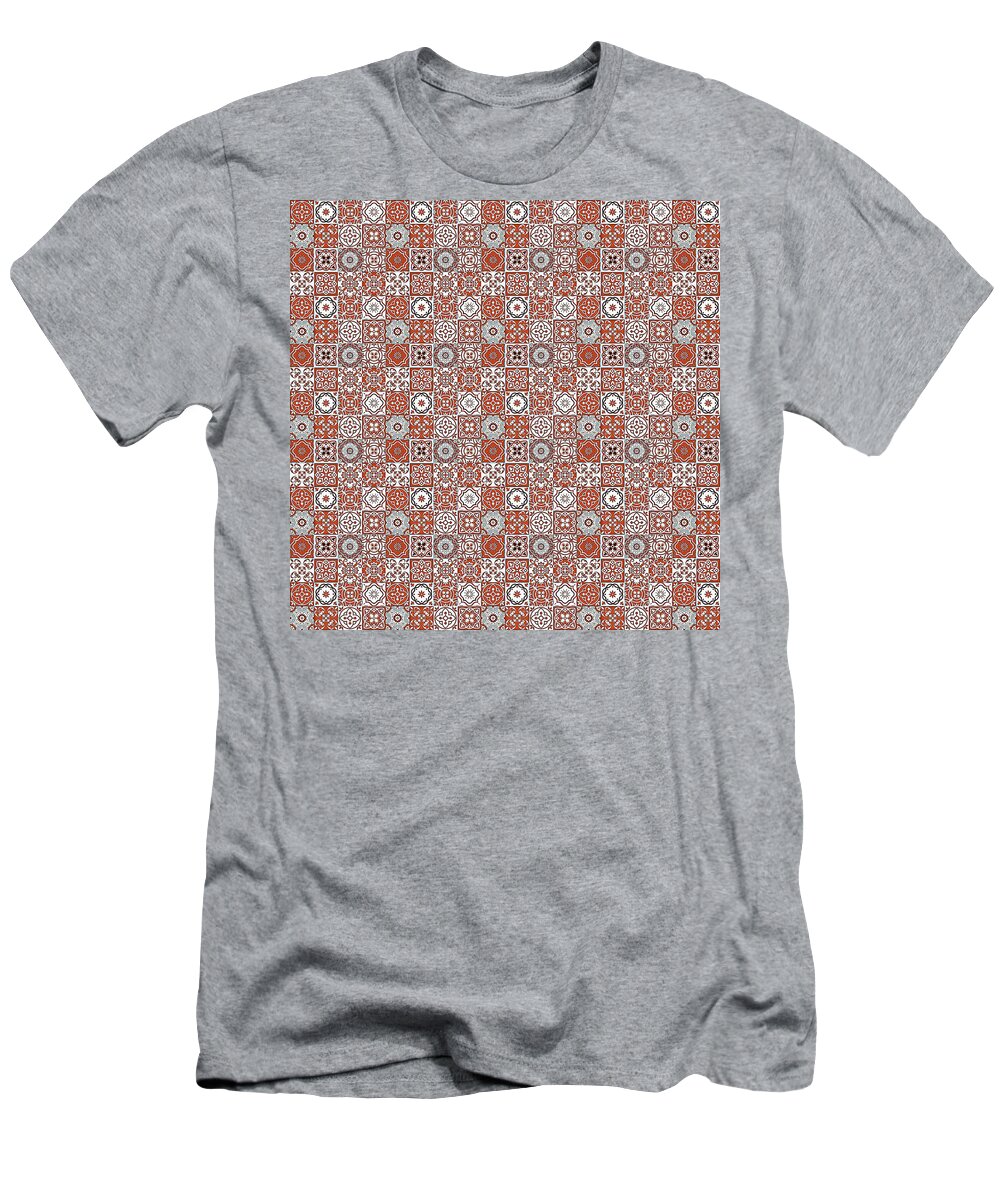 Seville Azulejo T-Shirt featuring the digital art Azulejo, Geometric Pattern - 22 by AM FineArtPrints