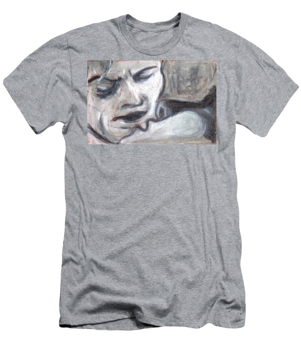 Painting T-Shirt featuring the painting Baby I'm crazy about Ya noir series by Todd Peterson
