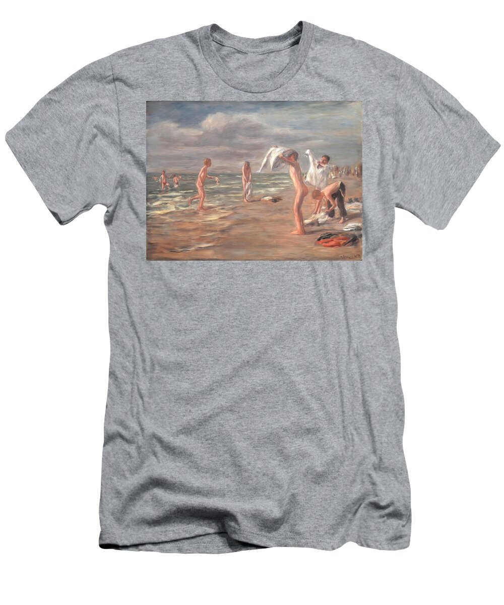 Badende Jungen T-Shirt featuring the painting Badende Jungen by Max Liebermann
