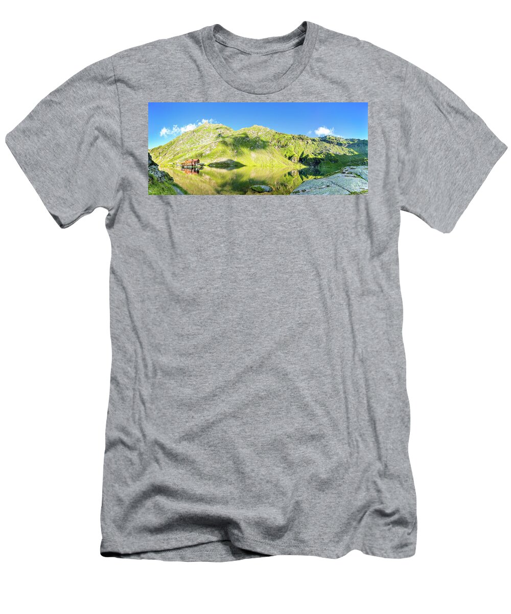 Romania T-Shirt featuring the photograph Balea Lake panorama by Mihai Andritoiu