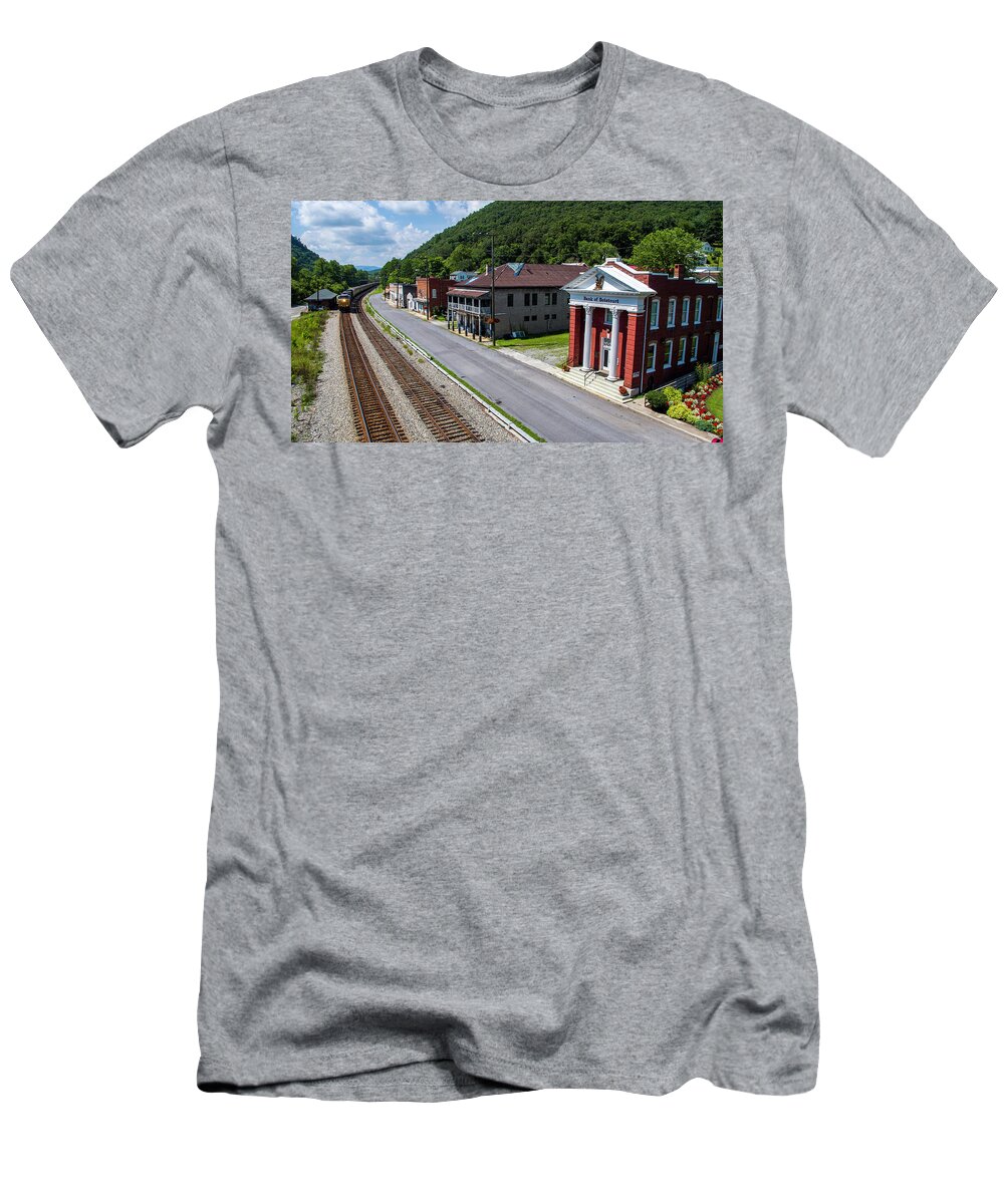 Small Town T-Shirt featuring the photograph Bank of Botetourt 3 by Star City SkyCams