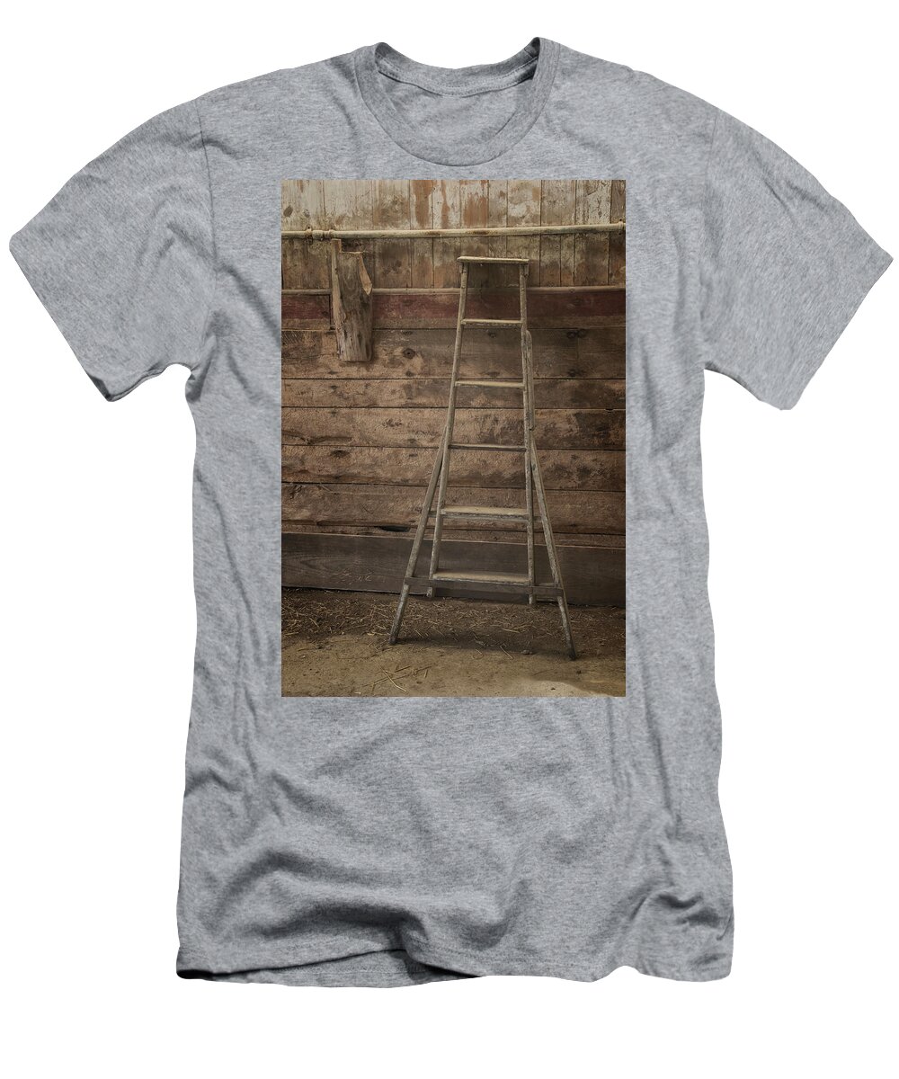 Scott Farm Vermont T-Shirt featuring the photograph Barn Ladder by Tom Singleton