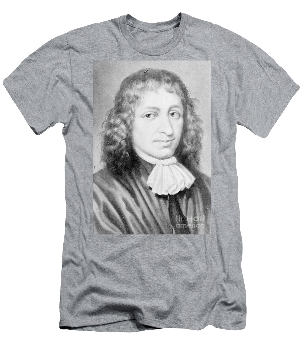 History T-Shirt featuring the photograph Baruch Spinoza, Jewish-dutch Philosopher by Photo Researchers
