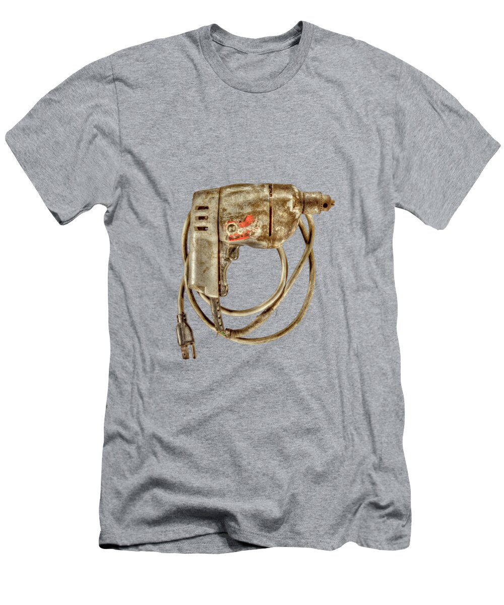 Antique T-Shirt featuring the photograph BD Drill Motor on Black by YoPedro