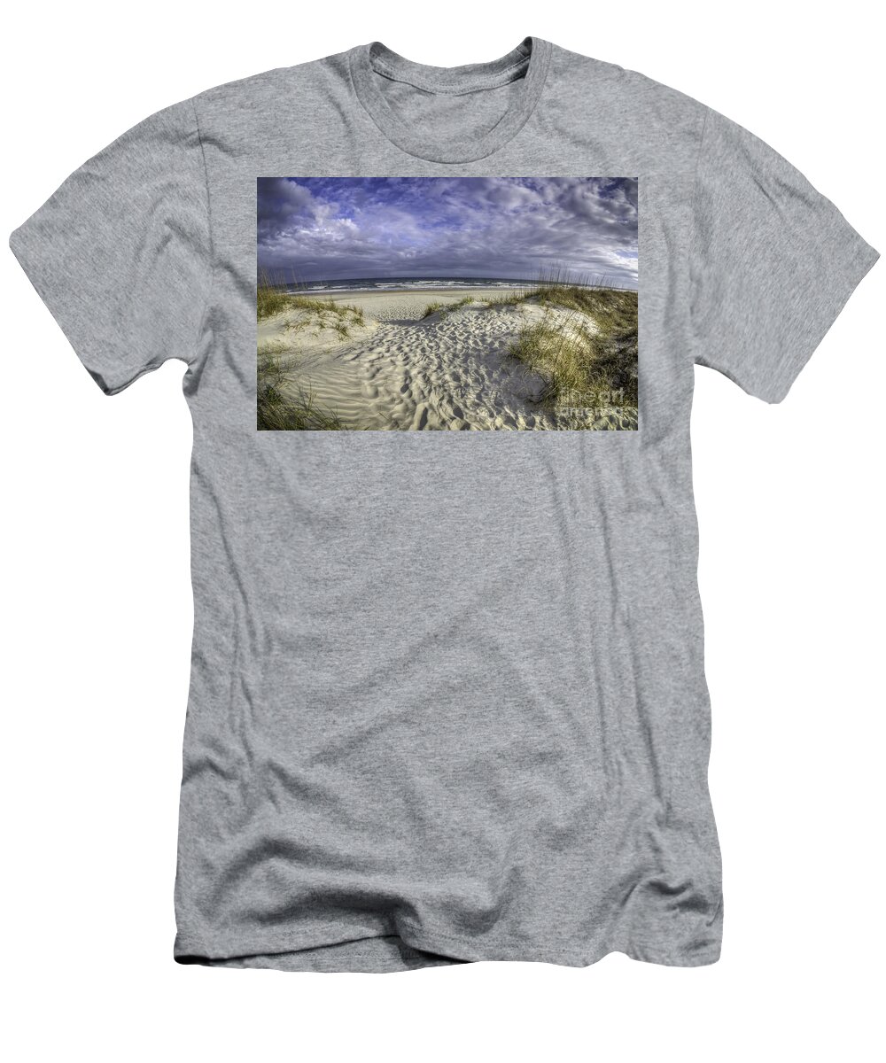 Huntington Beach State Park T-Shirt featuring the photograph Beach Access from Atalaya Castle by David Smith