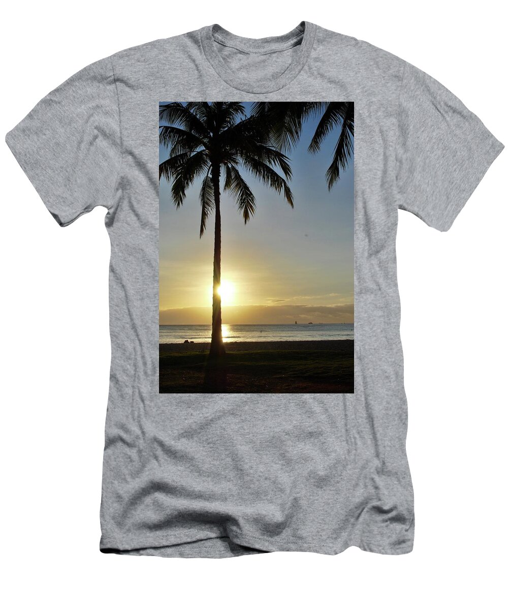 Beach T-Shirt featuring the photograph Beach sunset by Amee Cave