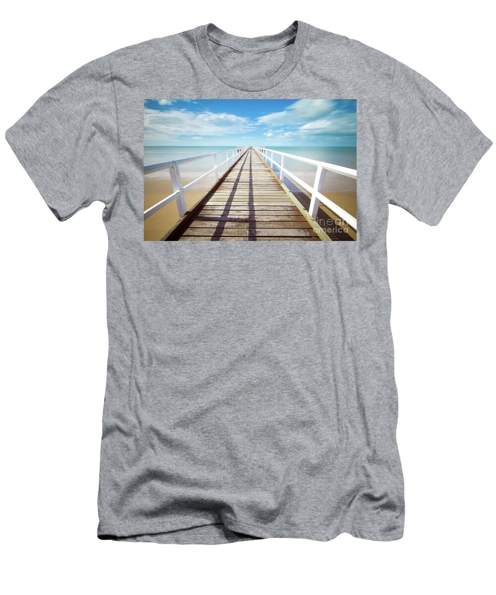 Photography T-Shirt featuring the photograph Beach Walk by MGL Meiklejohn Graphics Licensing