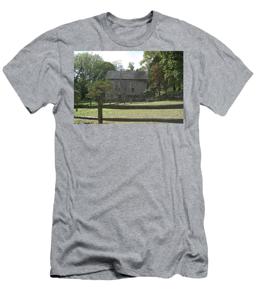 Barn T-Shirt featuring the photograph Bedford Barn - altered by Aggy Duveen