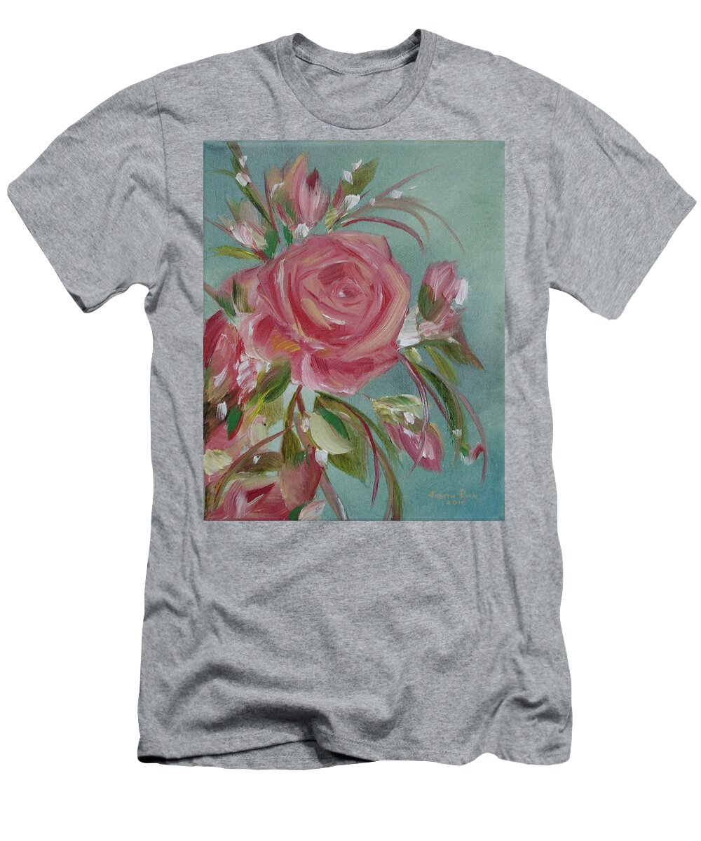 Rose T-Shirt featuring the painting Bella Rosa by Judith Rhue