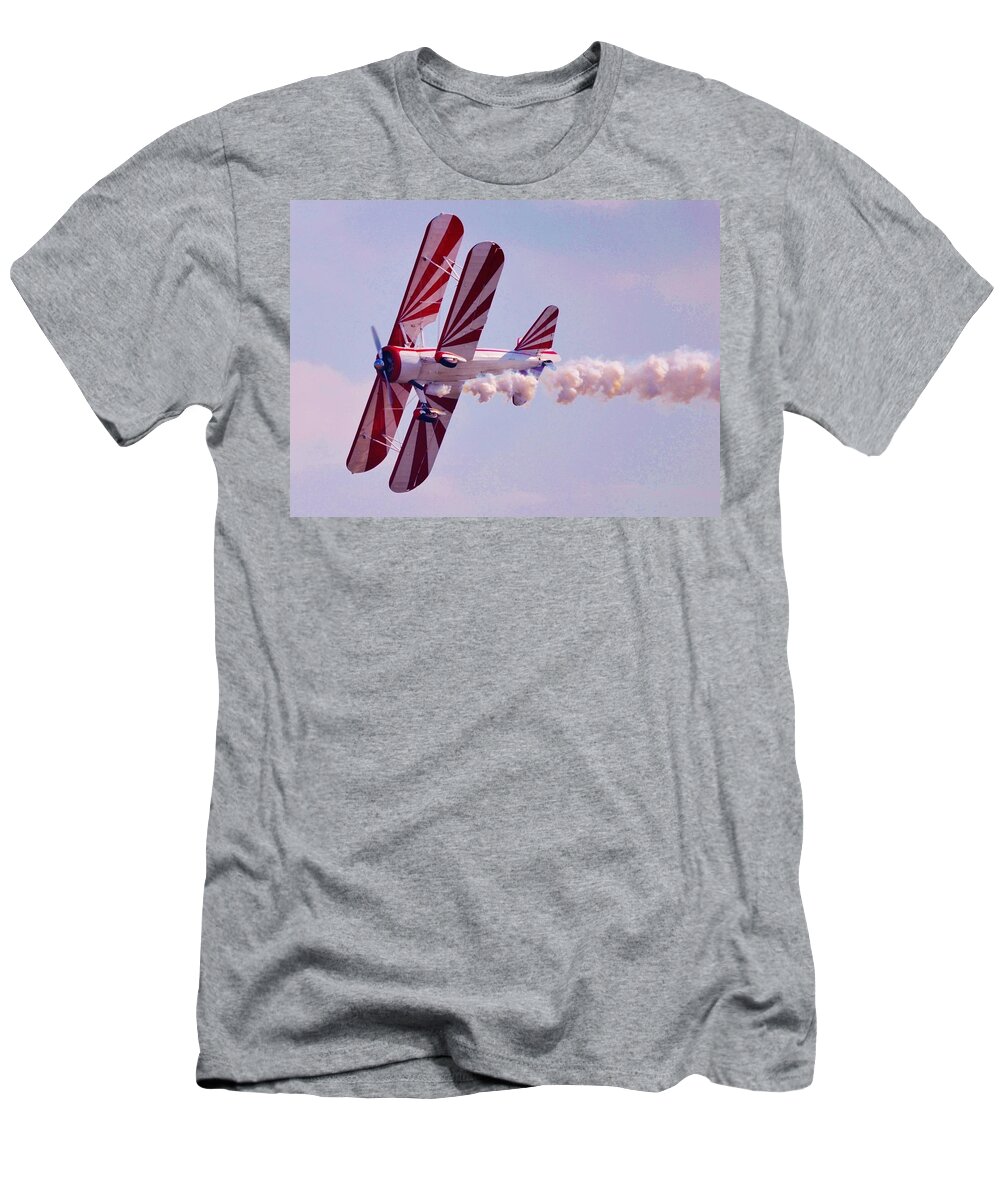 Plane T-Shirt featuring the photograph Belly of a Biplane by Eileen Brymer