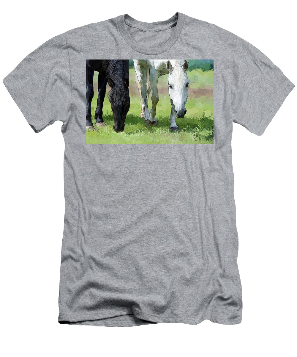 Agriculture T-Shirt featuring the digital art Best Buddies by Debra Baldwin