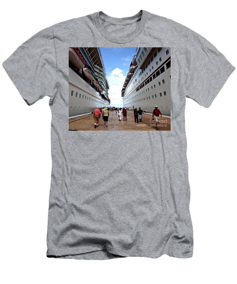 Carnival T-Shirt featuring the photograph Beween Two Ships by Thomas Marchessault
