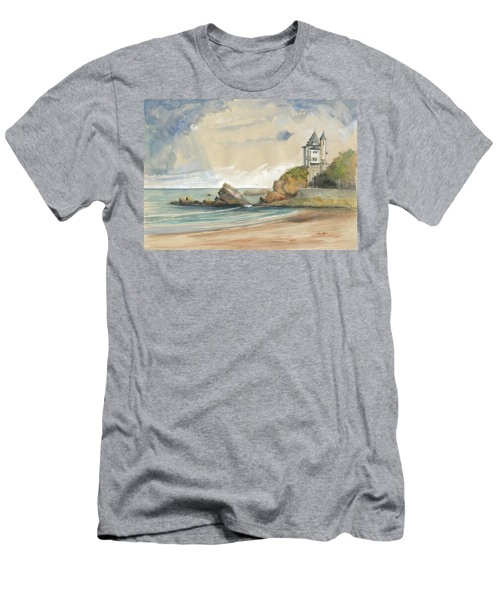 Biarritz Art T-Shirt featuring the painting Biarritz by Juan Bosco