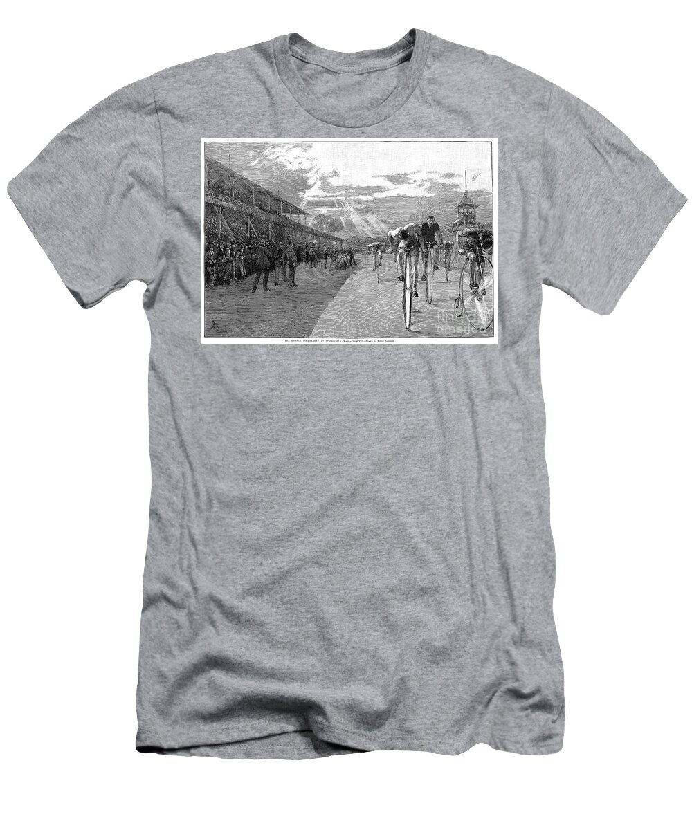 1886 T-Shirt featuring the photograph Bicycle Tournament, 1886 by Granger