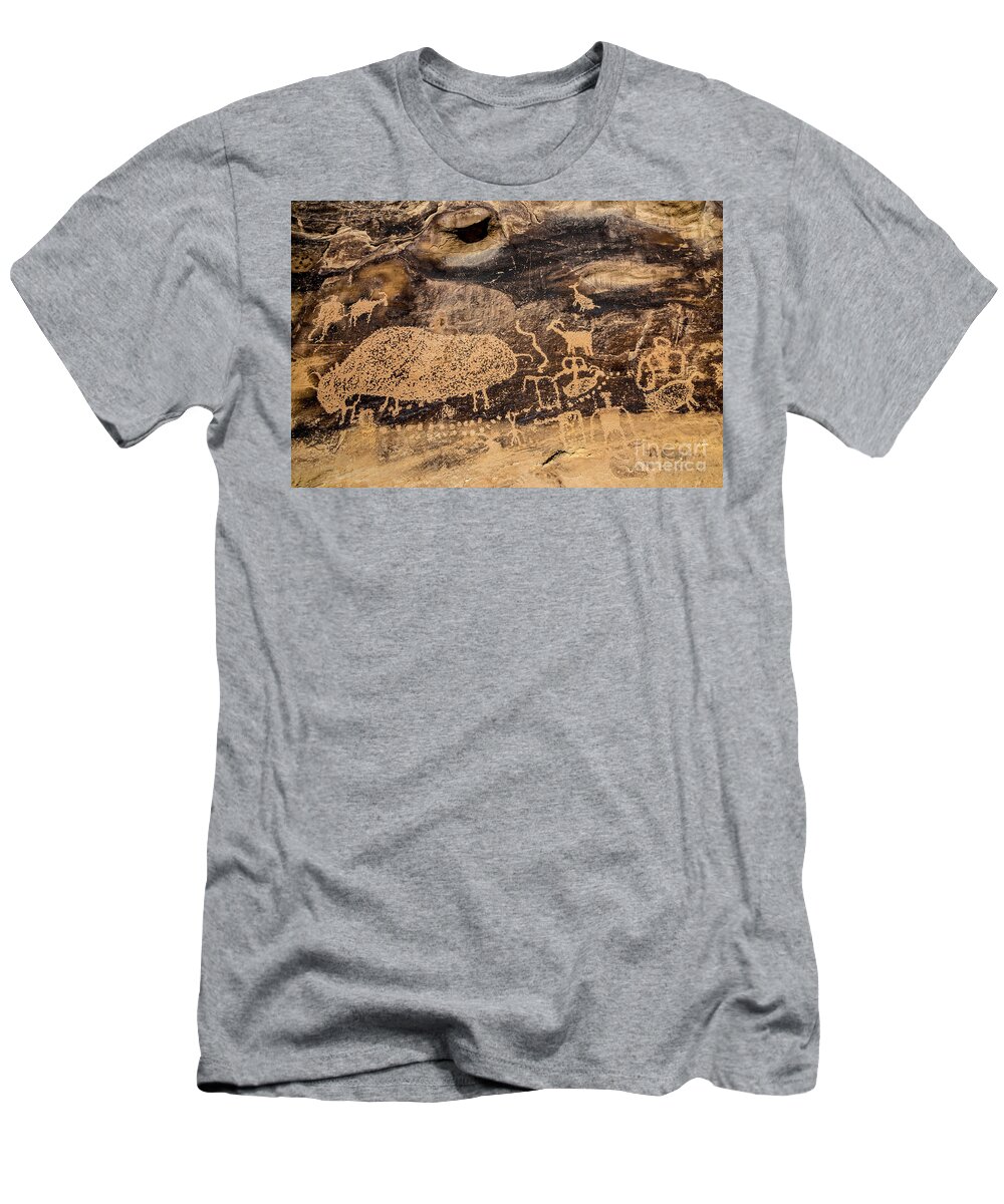 Buffalo T-Shirt featuring the photograph Big Buffalo Panel - Nine Mile Canyon by Gary Whitton