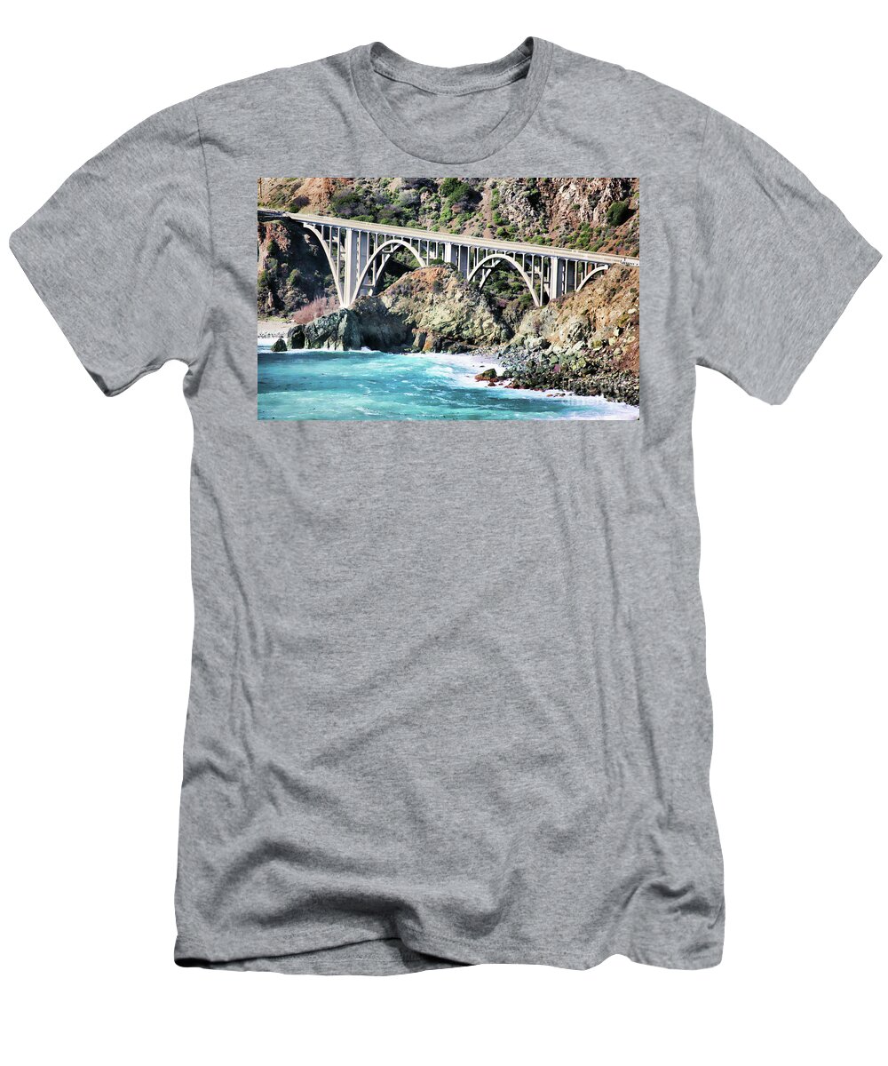 California T-Shirt featuring the photograph Big Sur Bixby Bridge Ocean by Chuck Kuhn