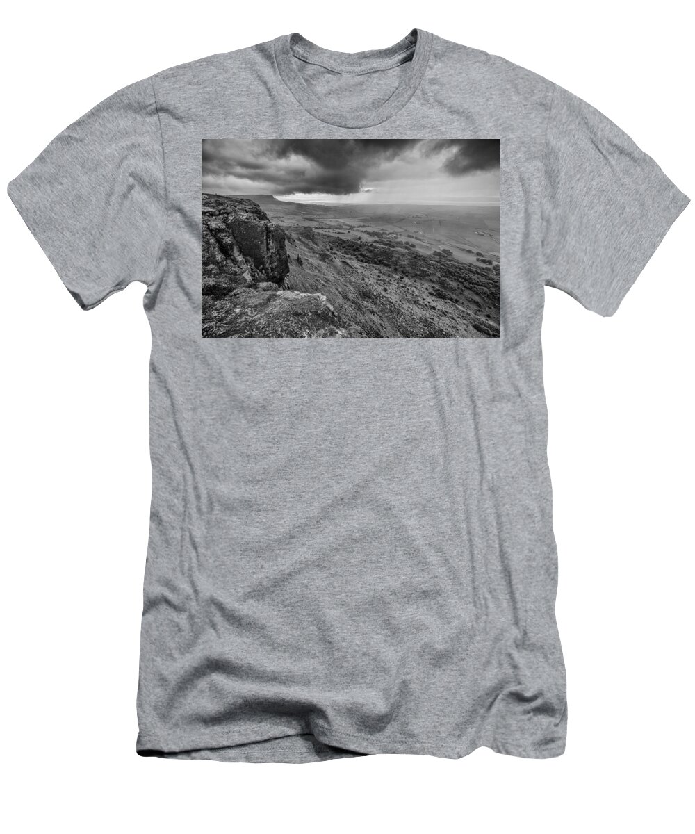 Binevenagh T-Shirt featuring the photograph Binevenagh Storm Clouds by Nigel R Bell