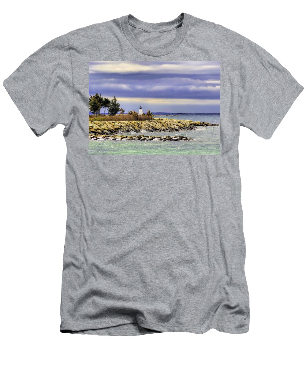 Janice Drew T-Shirt featuring the photograph Bird Island Lighthouse by Janice Drew