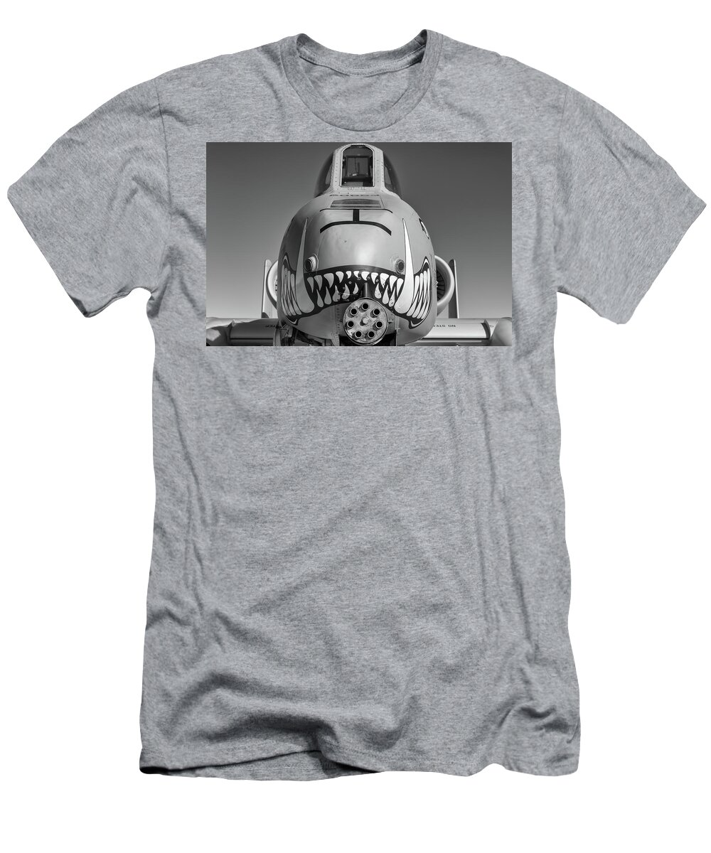 Military T-Shirt featuring the photograph Black and White Hog - 2017 Christopher Buff, www.Aviationbuff.com by Chris Buff