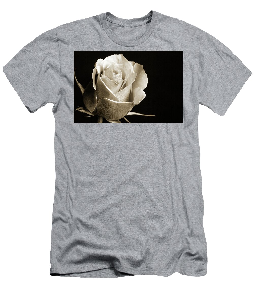 Rose T-Shirt featuring the photograph Black and White Rose 5534.01 by M K Miller