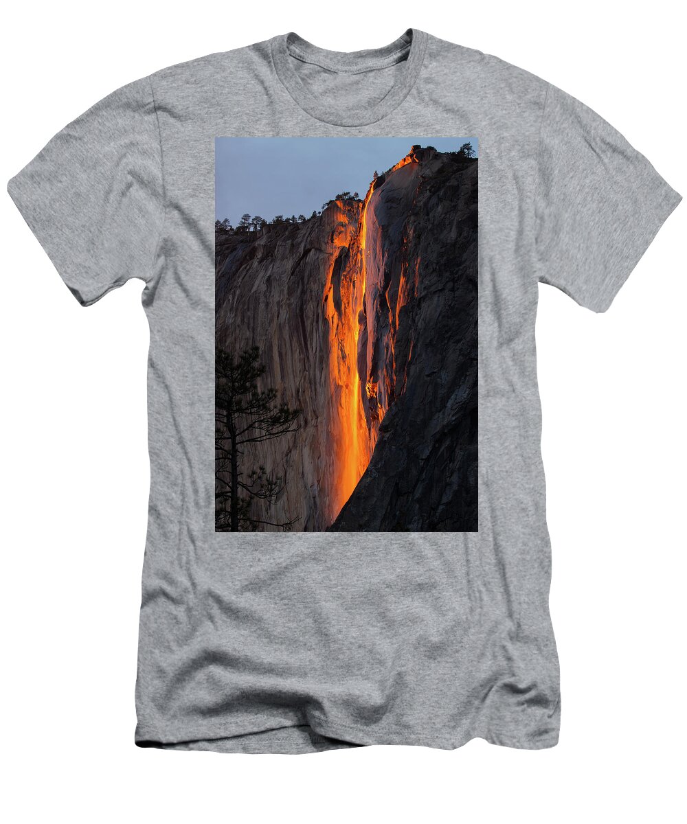 Yosemite Firefall T-Shirt featuring the photograph Yosemite firefall by Duncan Selby