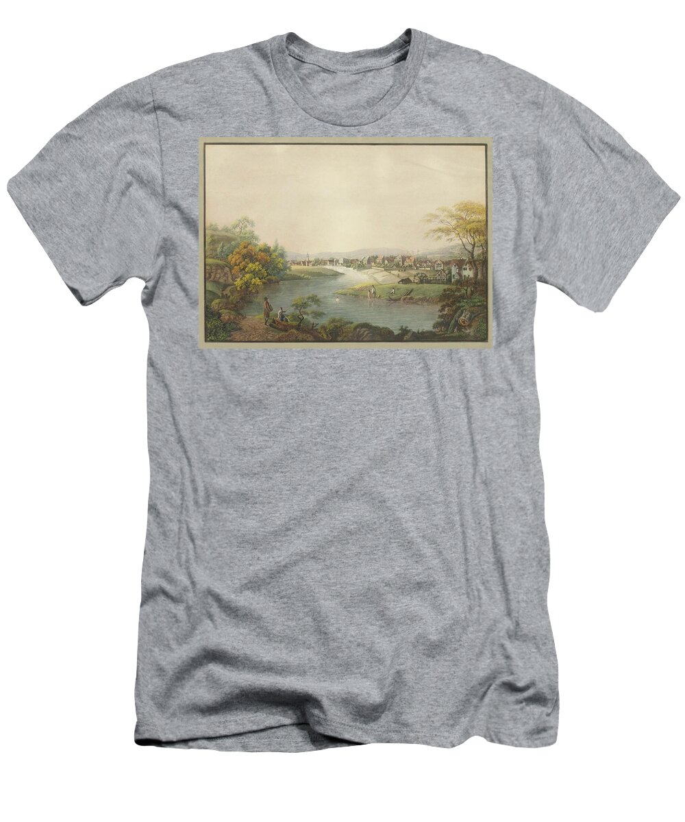 Bleuler T-Shirt featuring the painting Blick auf Elberfeld vom Norden by MotionAge Designs