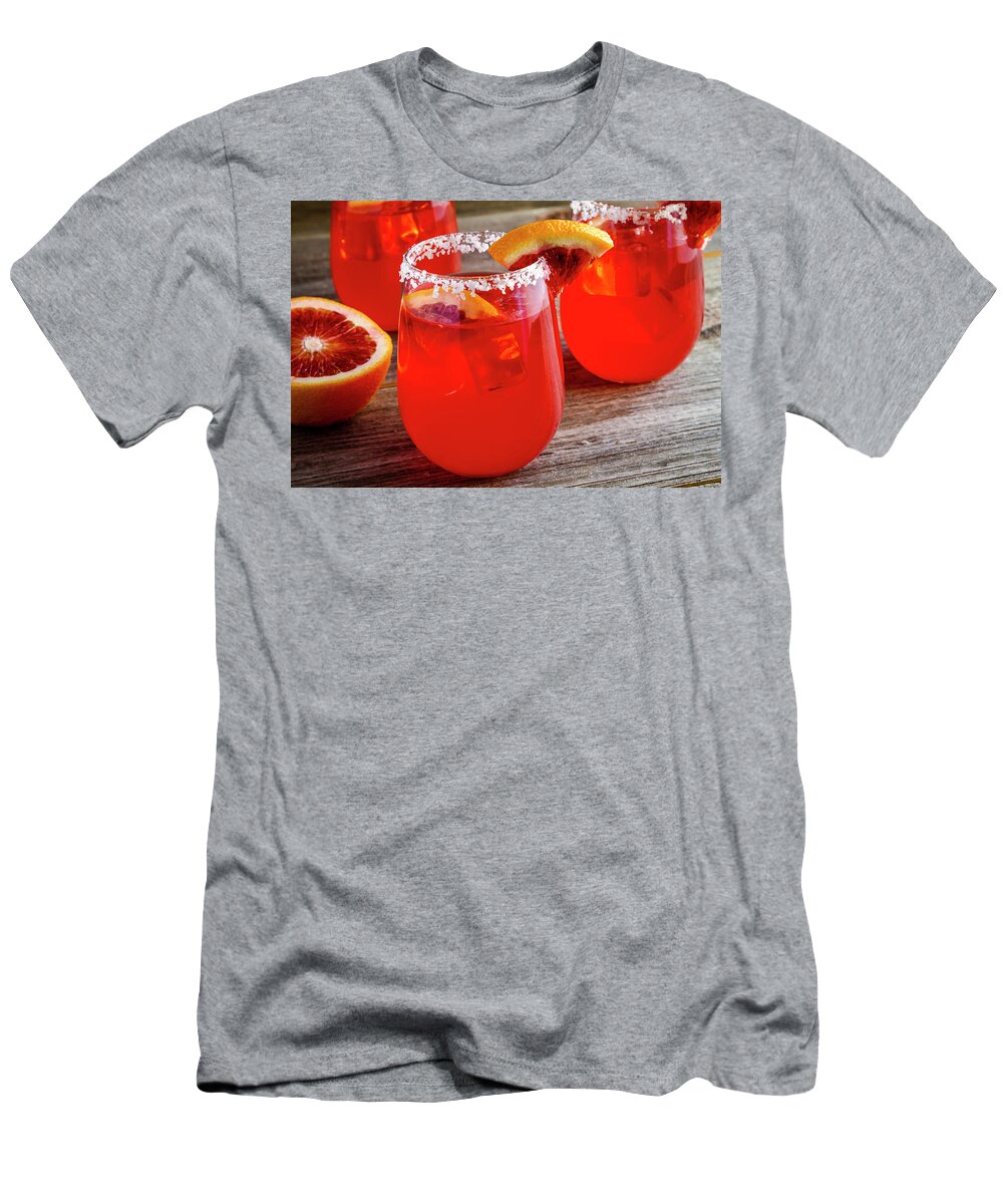 Adult Beverage T-Shirt featuring the photograph Blood Orange Margaritas by Teri Virbickis