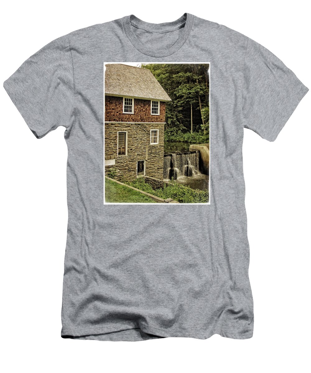 River T-Shirt featuring the photograph Blowme-Down Mill by Mike Martin