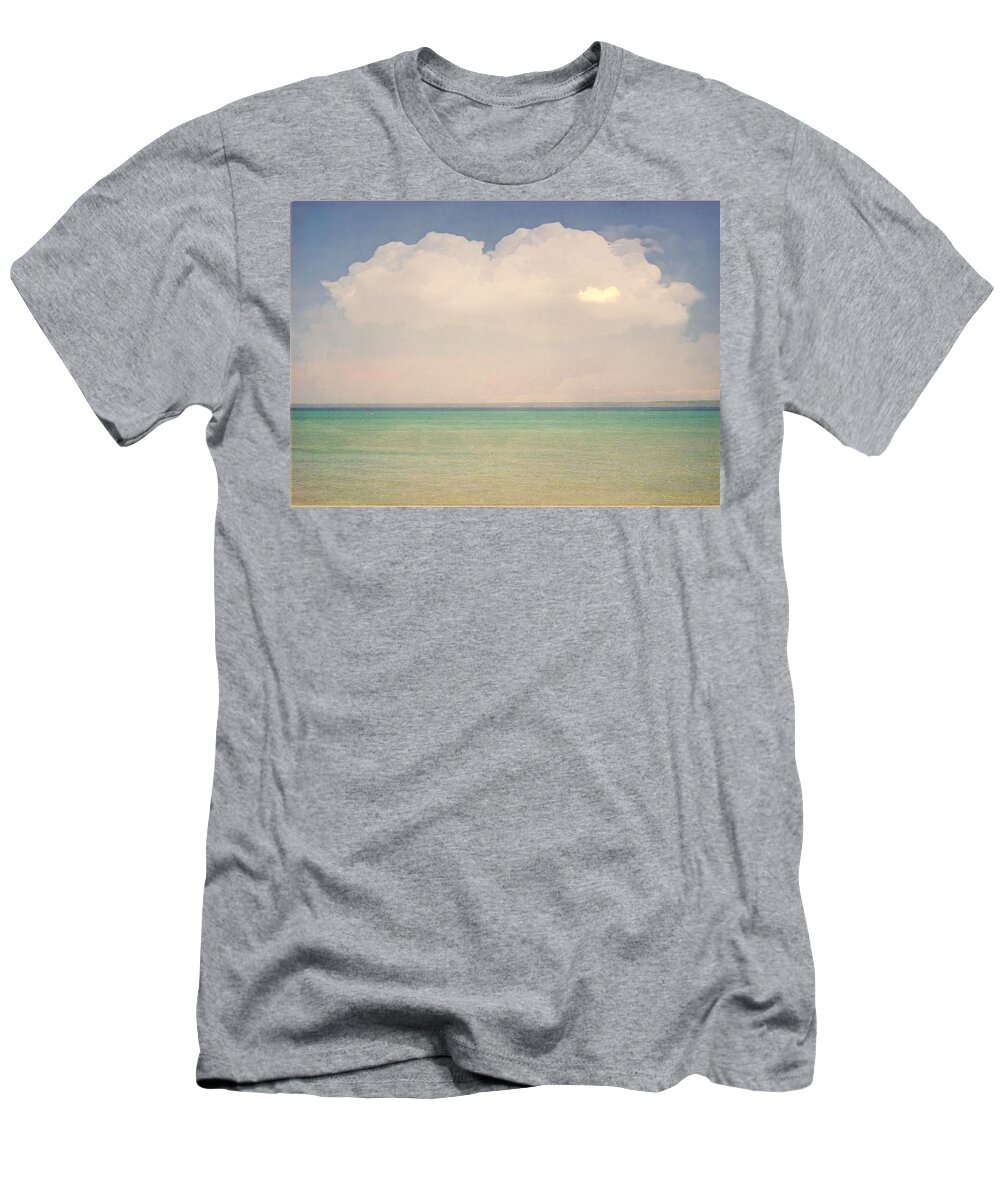 Michigan T-Shirt featuring the photograph Michigan Straits of Mackinac ,Great lakes photos , Wall Art- Nautical lake House Decor- beach photo by Marysue Ryan