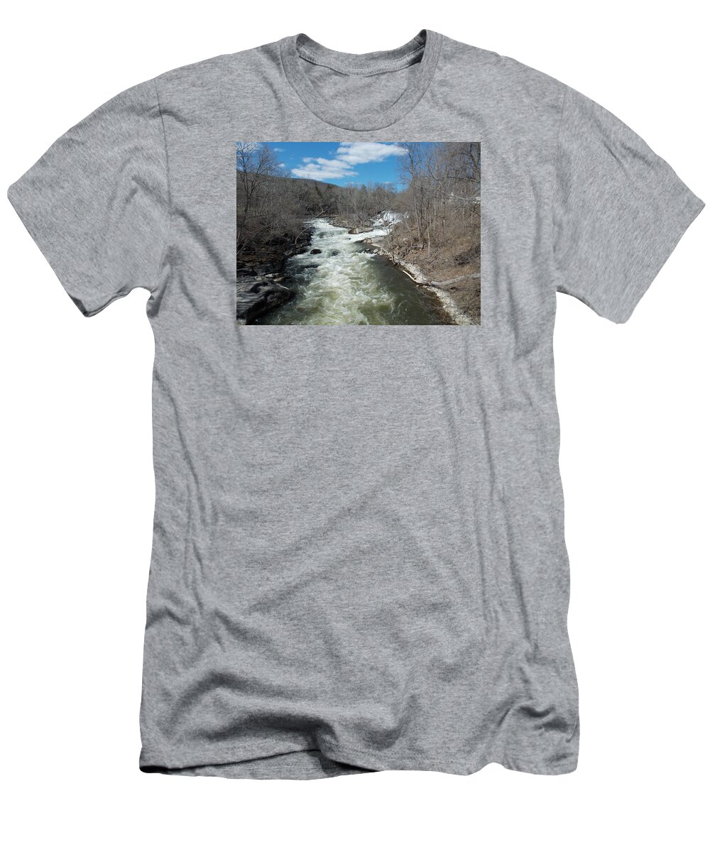 Housatonic River T-Shirt featuring the photograph Blue Skies over the Housatonic River by Catherine Gagne