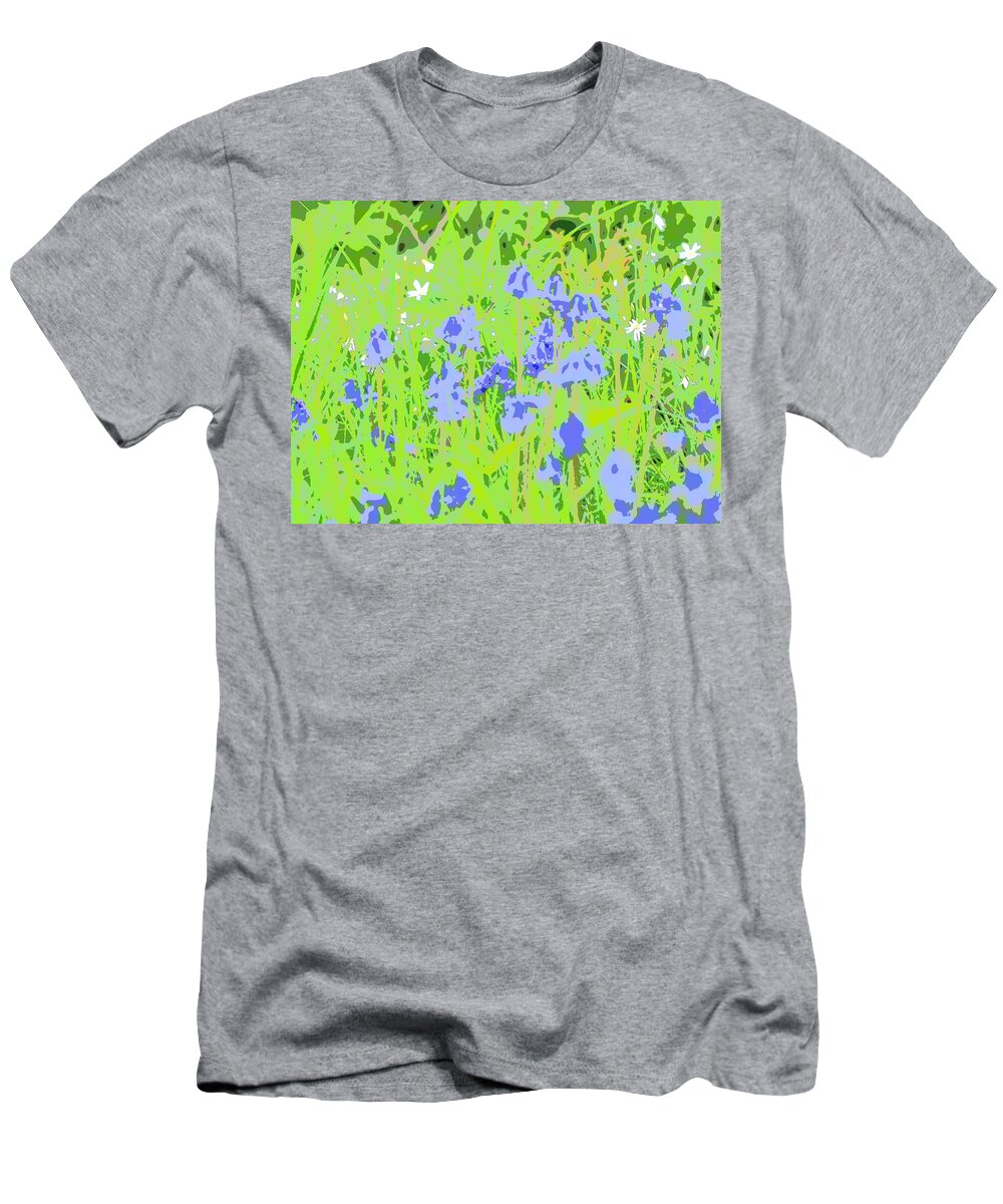 Flowers T-Shirt featuring the photograph Bluebells on Green by Mark Egerton