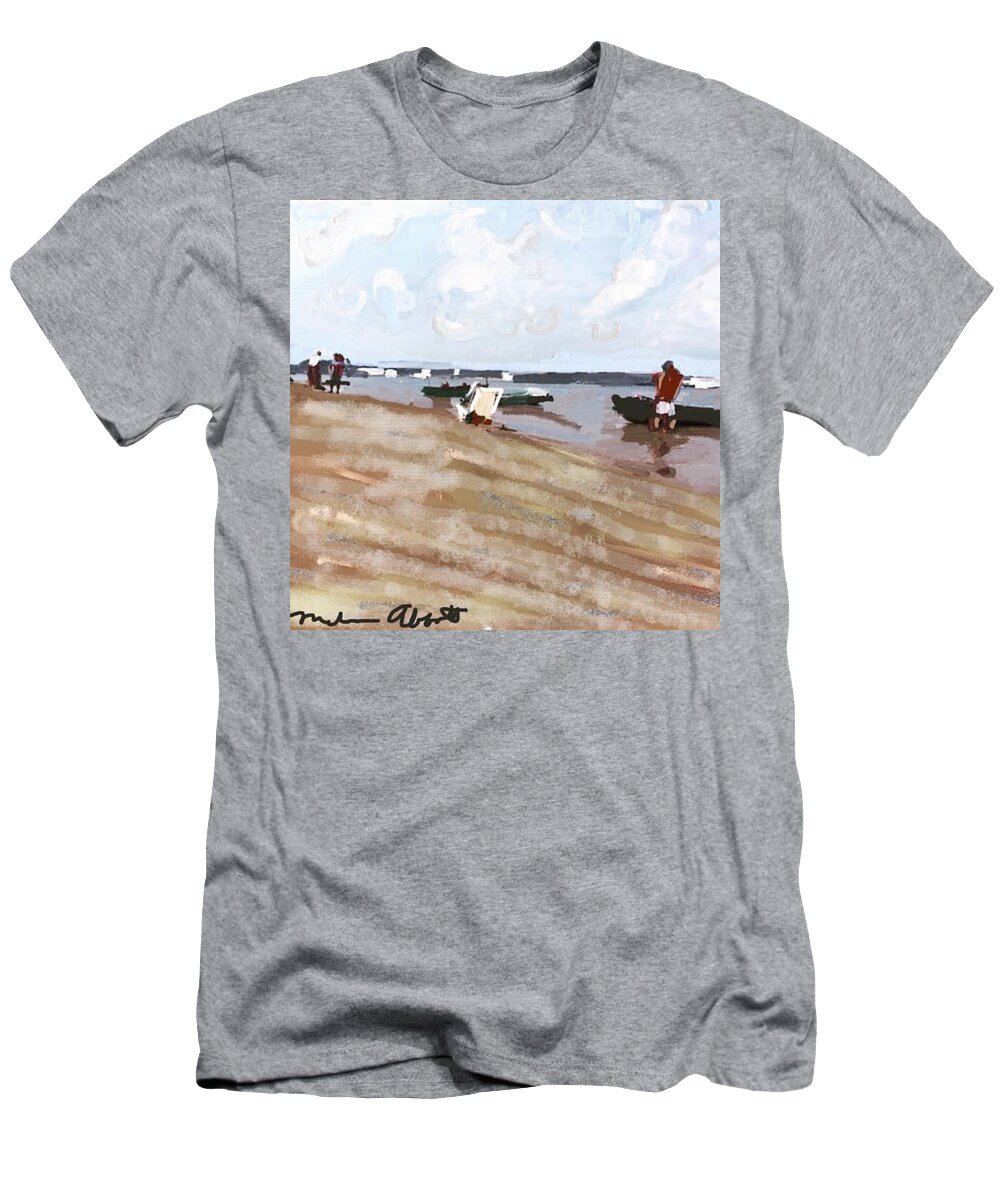 Gloucesterma T-Shirt featuring the photograph Boats Beached At Ten Pound Island July by Melissa Abbott