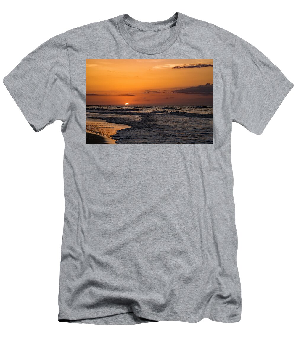 Bogue Banks Sunrise Prints T-Shirt featuring the photograph Bogue Banks Sunrise by John Harding