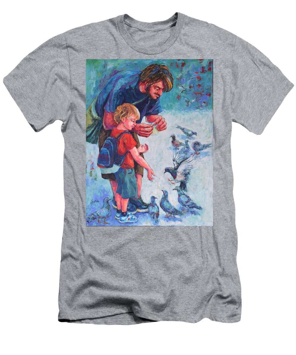 Original Painting T-Shirt featuring the painting Bonding Time by Jyotika Shroff