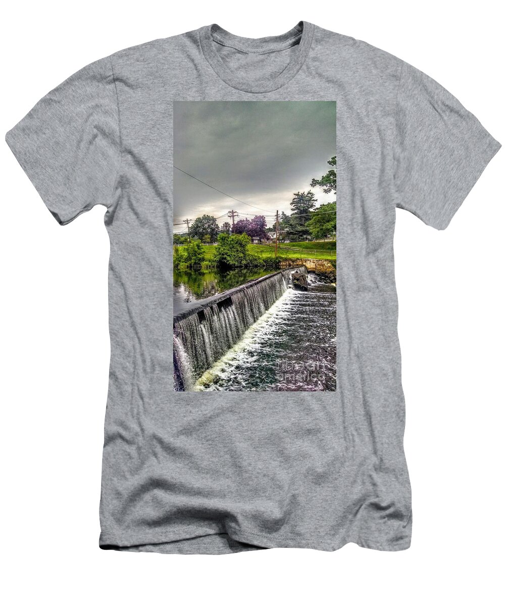 Spillway T-Shirt featuring the photograph Boonton New Jersey Spillway by Christopher Lotito
