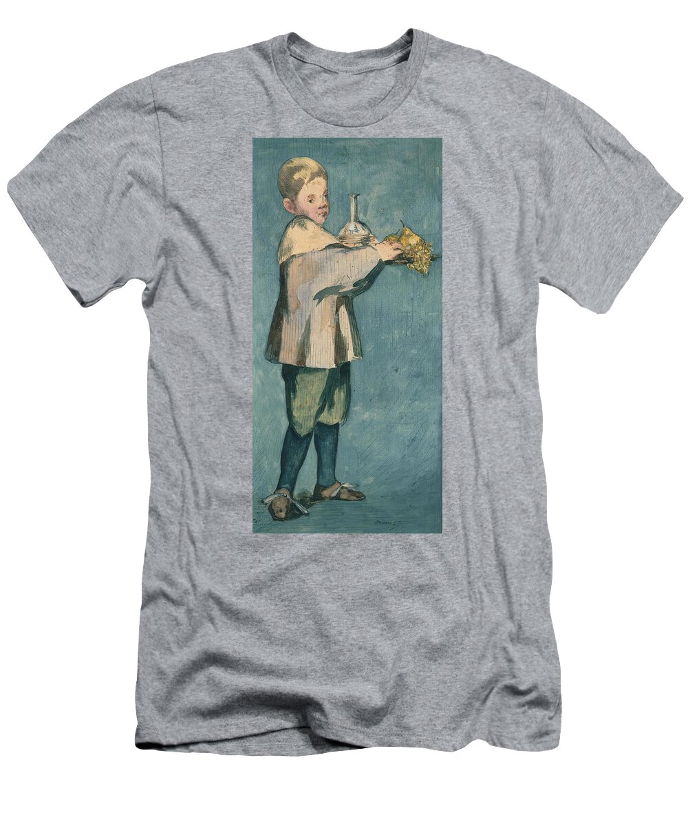 French Painters T-Shirt featuring the painting Boy Carrying a Tray by Edouard Manet
