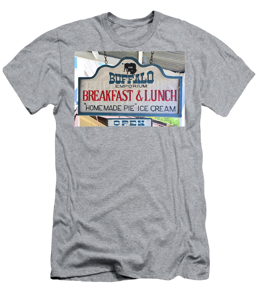 Sign T-Shirt featuring the photograph Breakfast and Lunch by Josephine Buschman