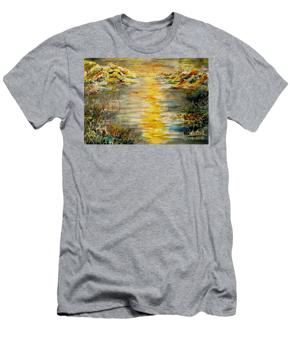 Watercolour T-Shirt featuring the painting New Horizons by Almo M